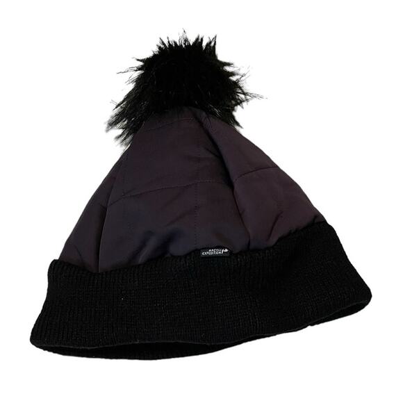 Artic Expedition Purple Quilted Beanie Removable Pom Pom Winter Hat Size S/M NWT - Picture 3 of 9
